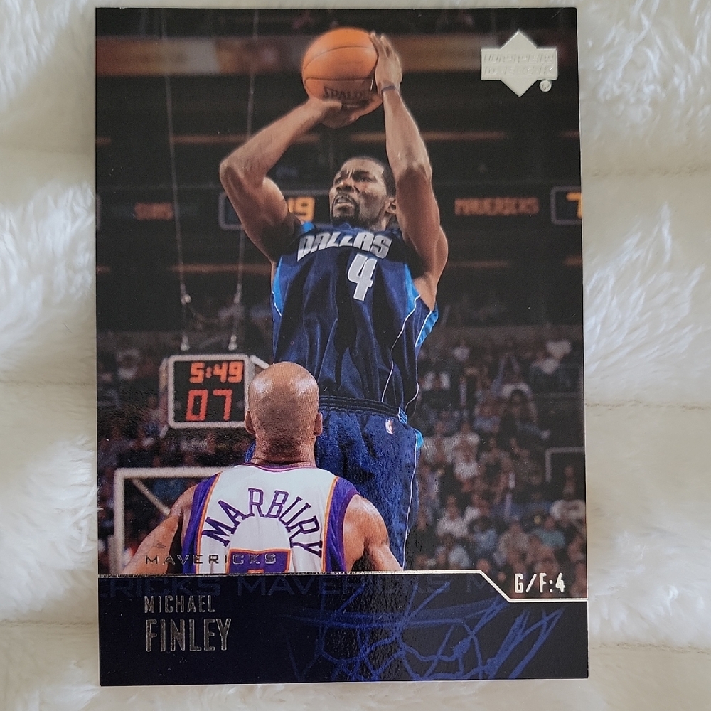 NBA Blue and White Trading Card Mavericks MICHAEL FINLEY DALLAS PLAYER